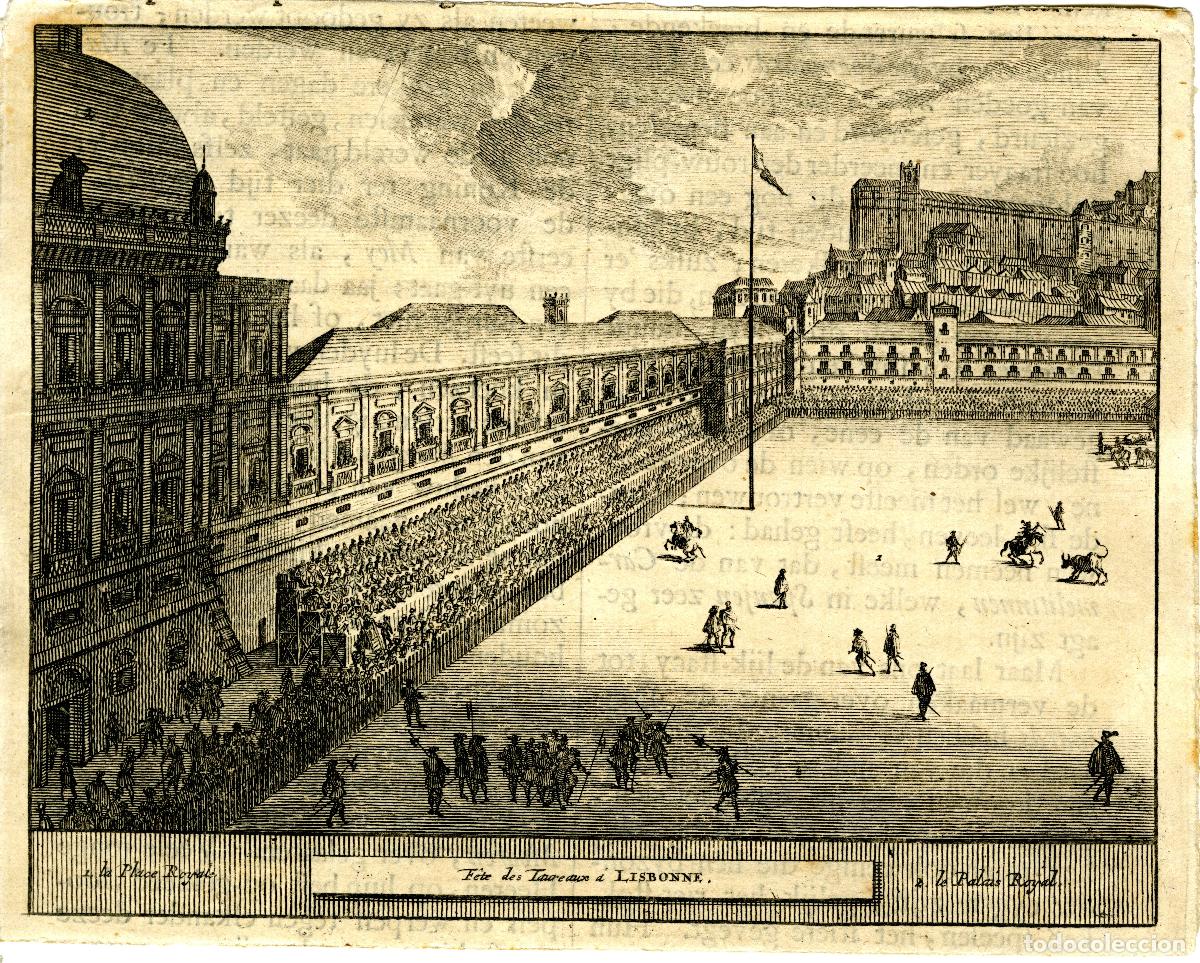 Arte: Lisboa. Corrida de toros. Leiden, 1707 - Foto 1