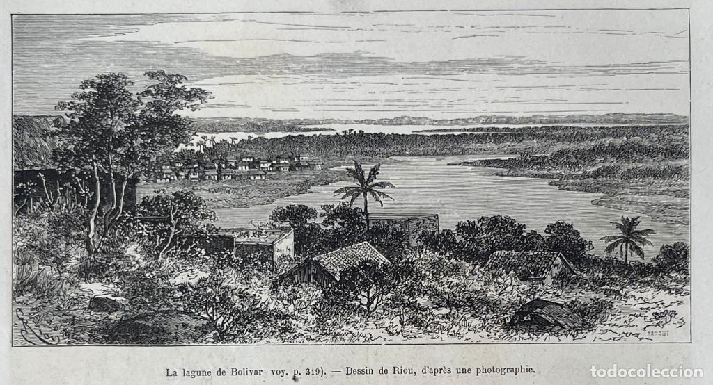 Arte: Laguna y calle de Bol&iacute;var en Venezuela, 1867. Riou/Babart/Kohi