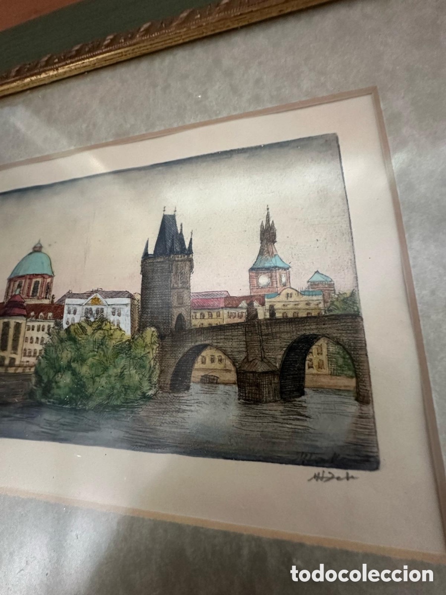 Arte: Antiguo grabado enmarcado - Foto 2