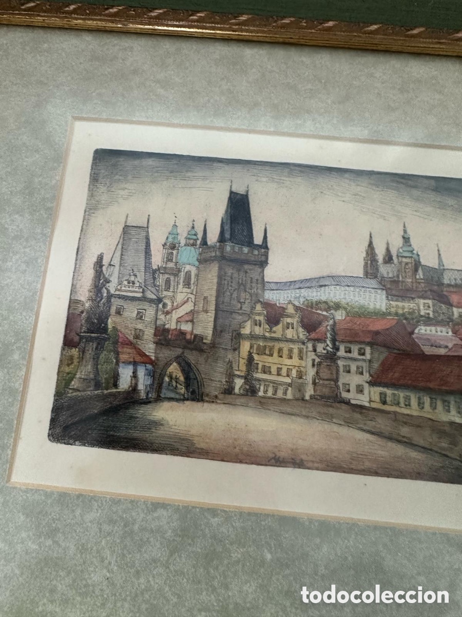 Arte: Antiguo grabado enmarcado - Foto 4