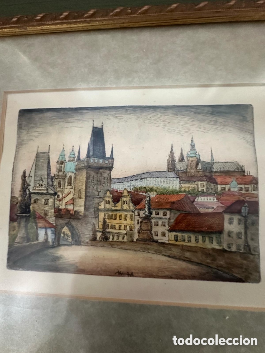 Arte: Antiguo grabado enmarcado - Foto 5