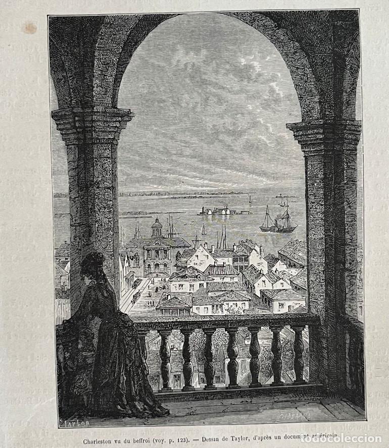 Arte: Vista de la ciudad de Charleston (carolina del sur, EEUU), hacia 1876. Taylor