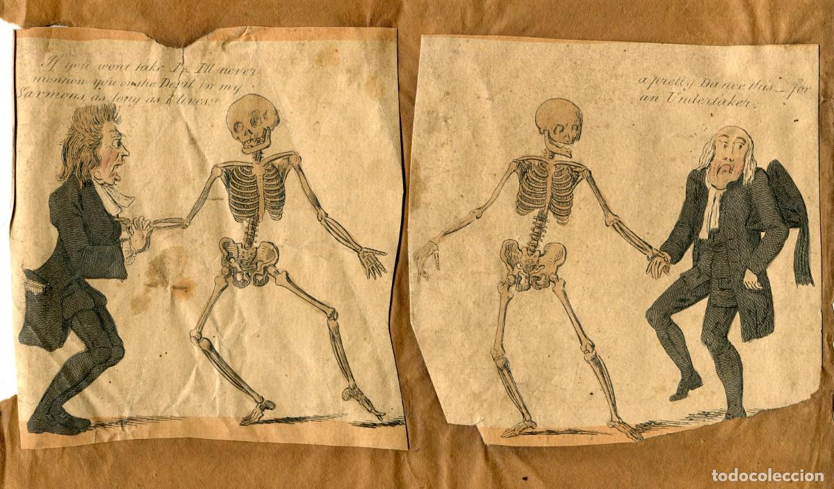 Arte: 'The dance of Death' grabado Isaac Cruikshank copia de George Woodward. 1808