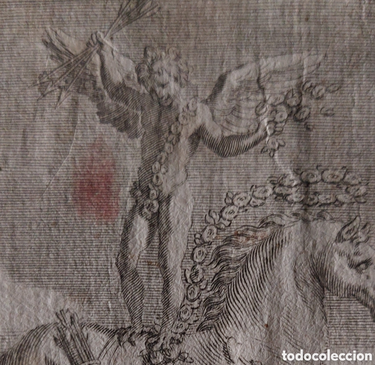 Arte: Grabado &rdquo; Las Flechas de Cupido&rdquo; Siglo XVIII. - Foto 2