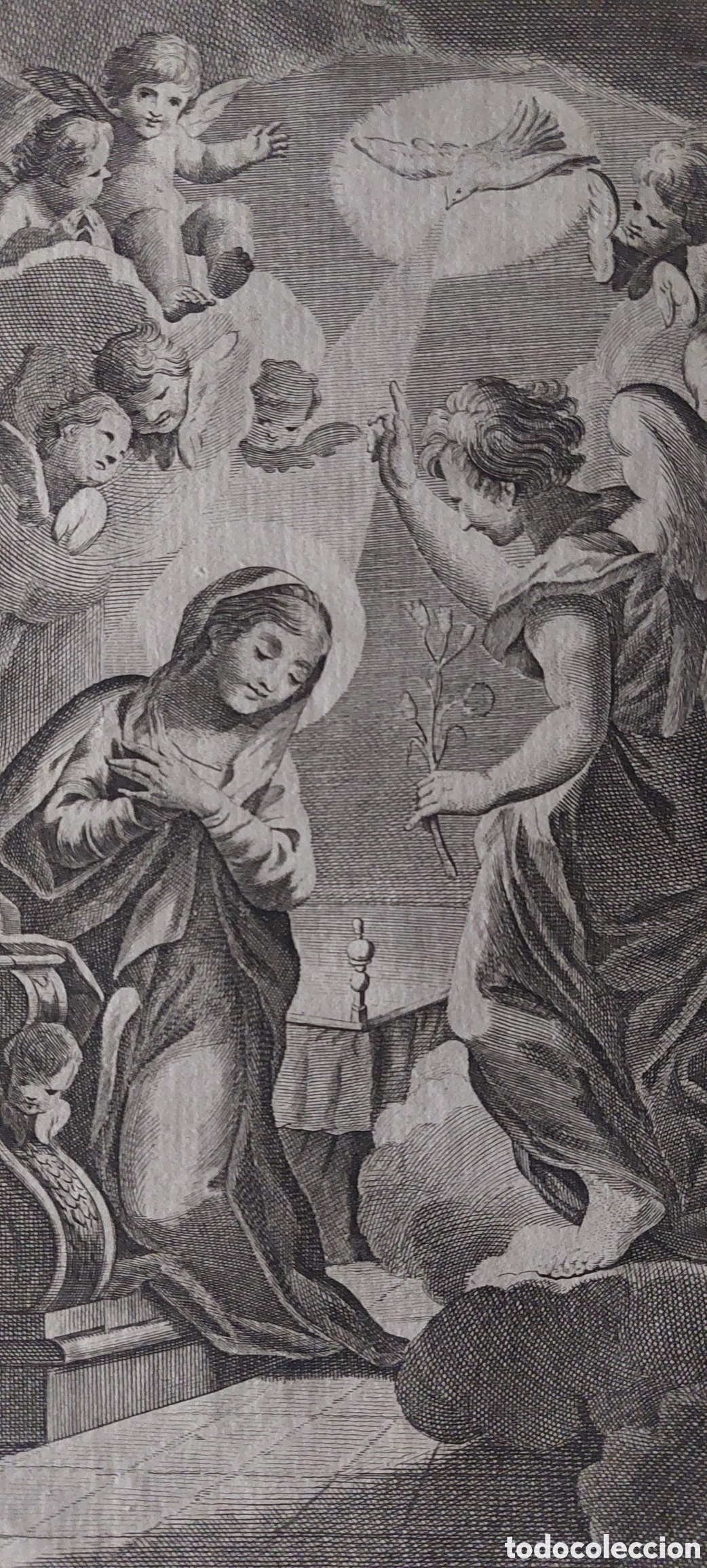 Arte: Grabado de &rdquo;La Anunciaci&oacute;n&rdquo; de Maella de 1785. - Foto 2