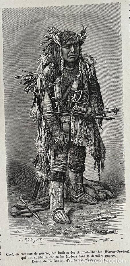 Arte: Escuela en Kansas (EEUU) y jefe indio, hacia 1876. Deroy/Ronjat