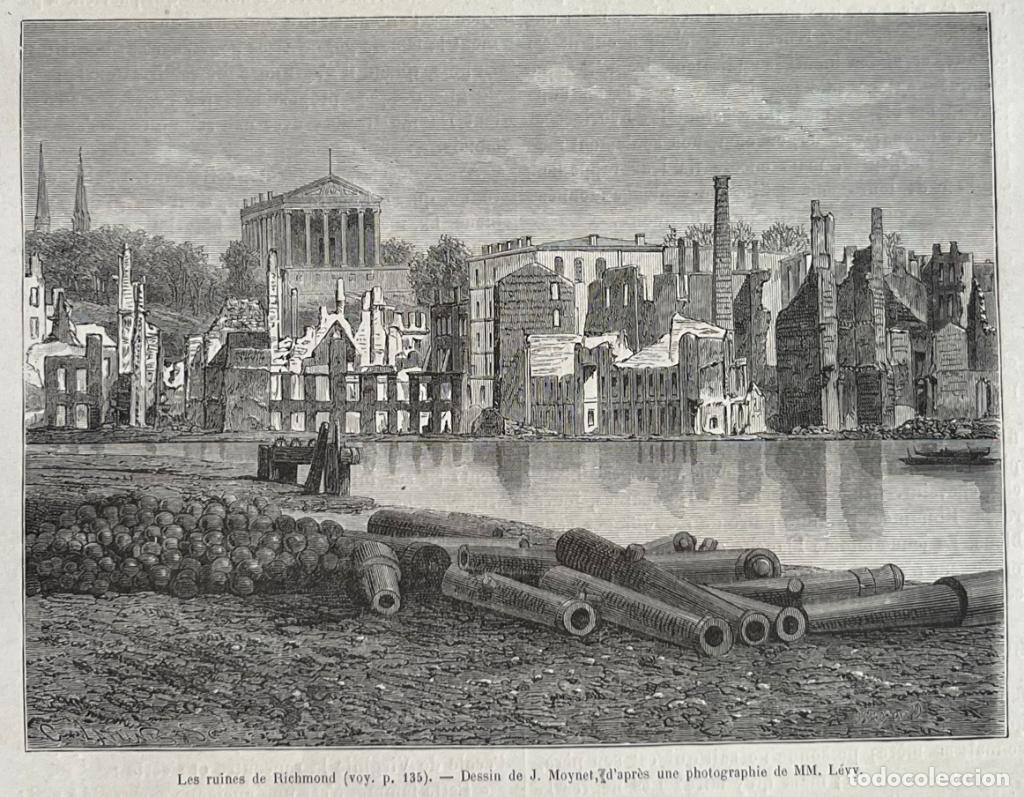 Arte: Ruinas de Richmond en Virginia (EEUU), hacia1870. Moyet/Levy