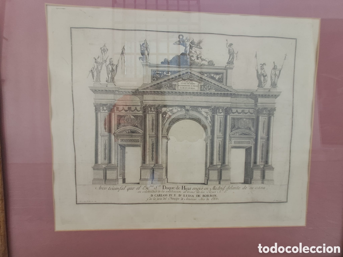 Arte: Grabado s. XVIII. Arco triunfal. - Foto 2