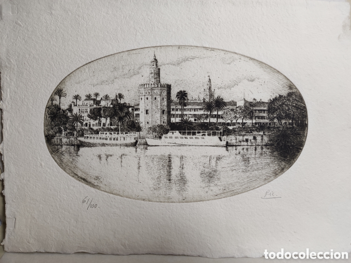 Arte: Grabado aguafuerte Sevilla - Foto 4
