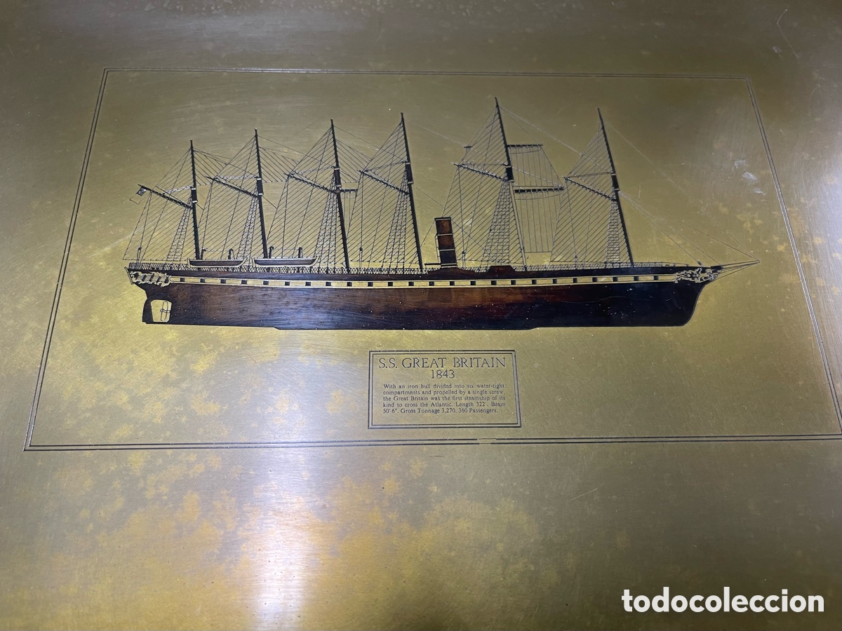 Arte: CUADRO DE BARCO GRABADO PLANCHA DE METAL - Foto 2