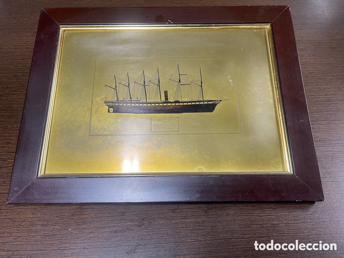 Arte: CUADRO DE BARCO GRABADO PLANCHA DE METAL - Foto 1