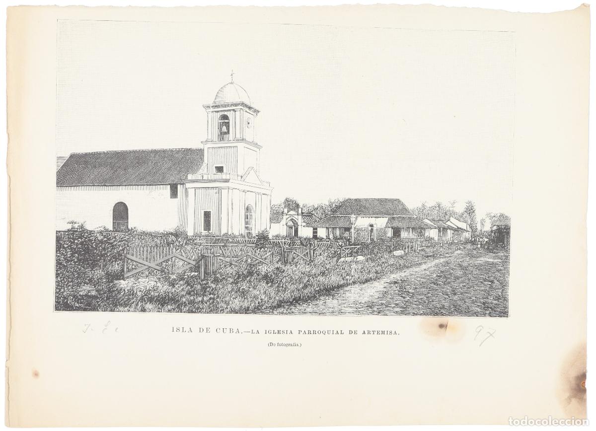 Arte: Conjunto de 4 vistas xilogr&aacute;ficas de La ilustraci&oacute;n espa&ntilde;ola y americana