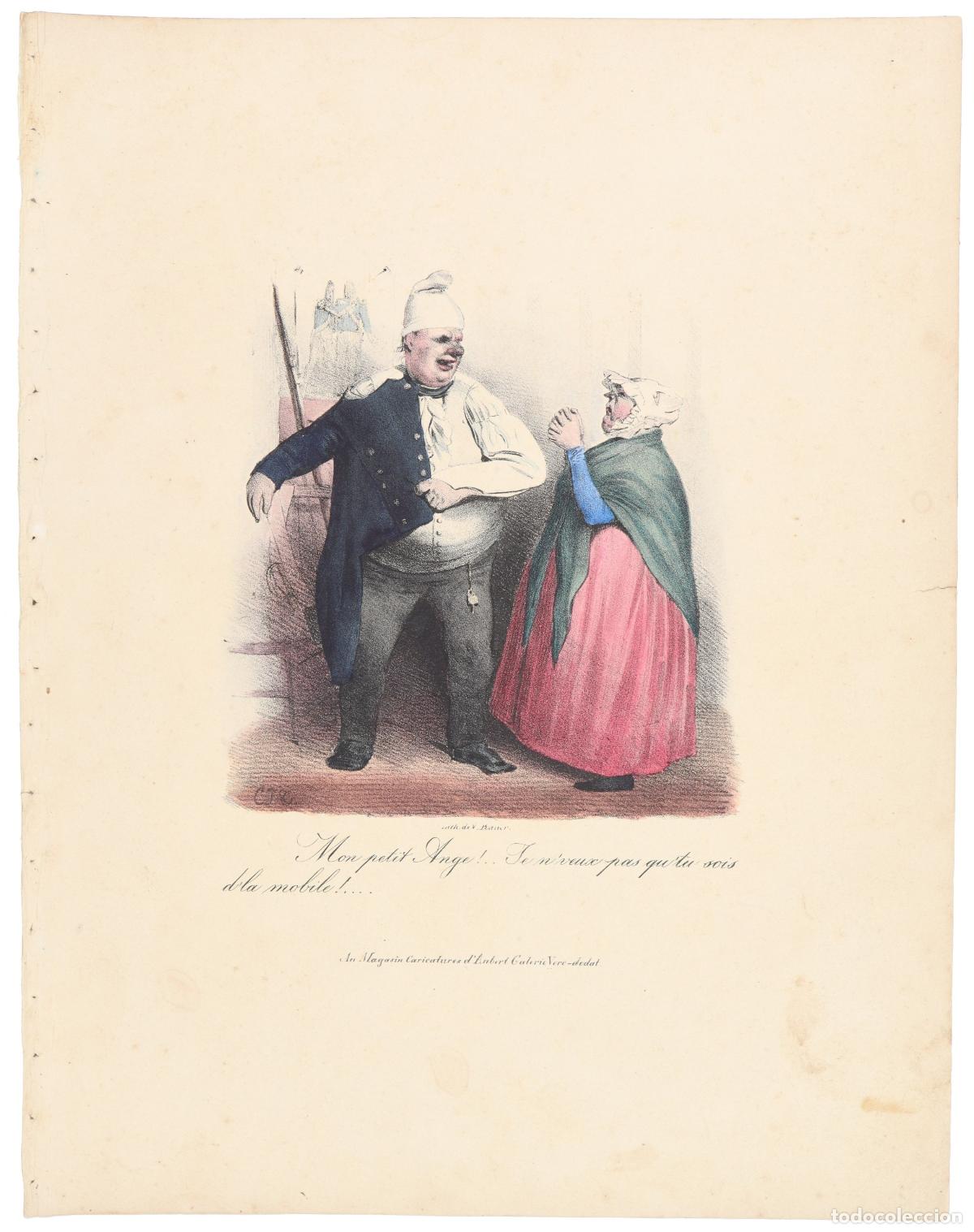 Arte: Litograf&iacute;as de costumbres populares y humor&iacute;sticas sobre moda, etc.