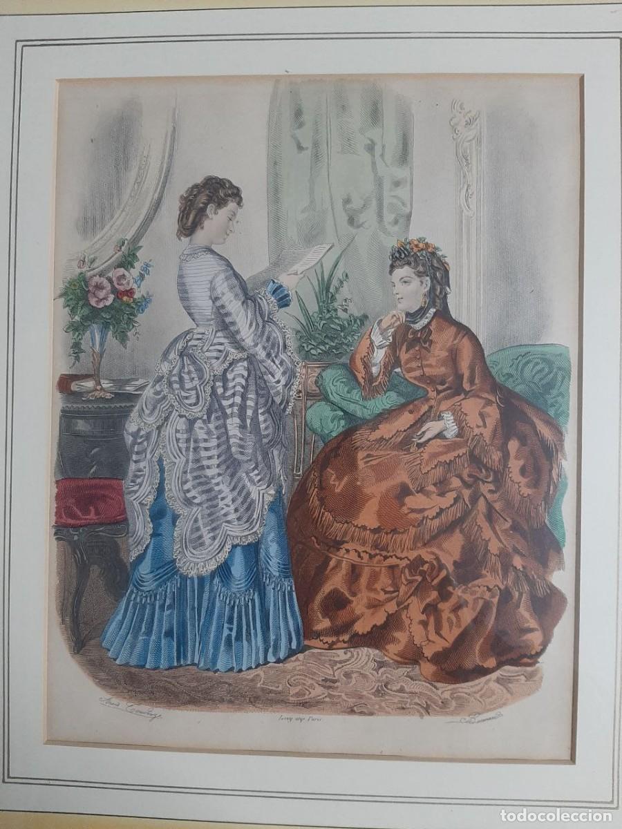 Arte: Antiguo grabado franc&eacute;s, s.XIX. - Foto 2