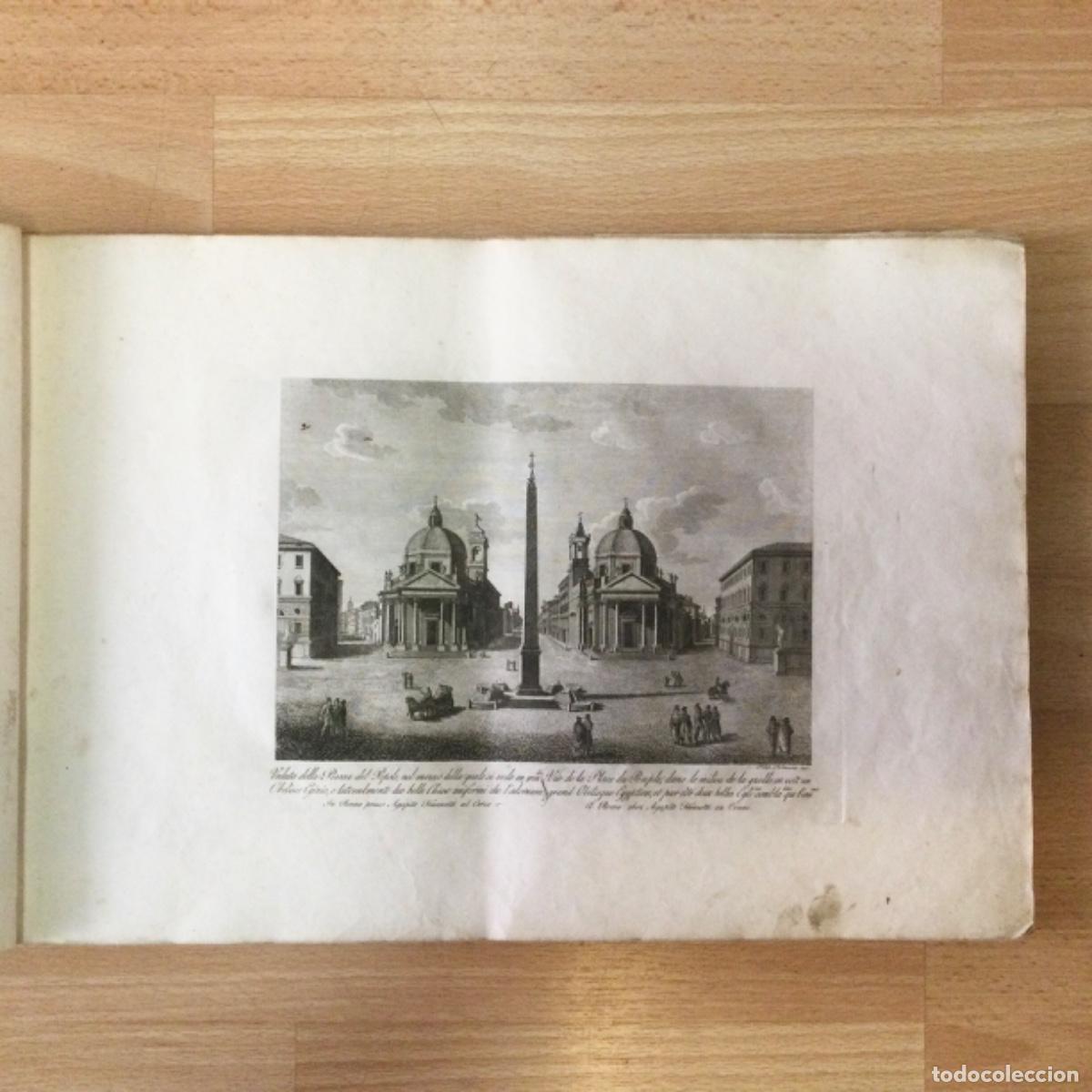 Art: Grabado N*2 ORIGINAL &ldquo;Piazza del Popolo &ldquo; Ciudad de Roma. Parboni. A&ntilde;o 1837