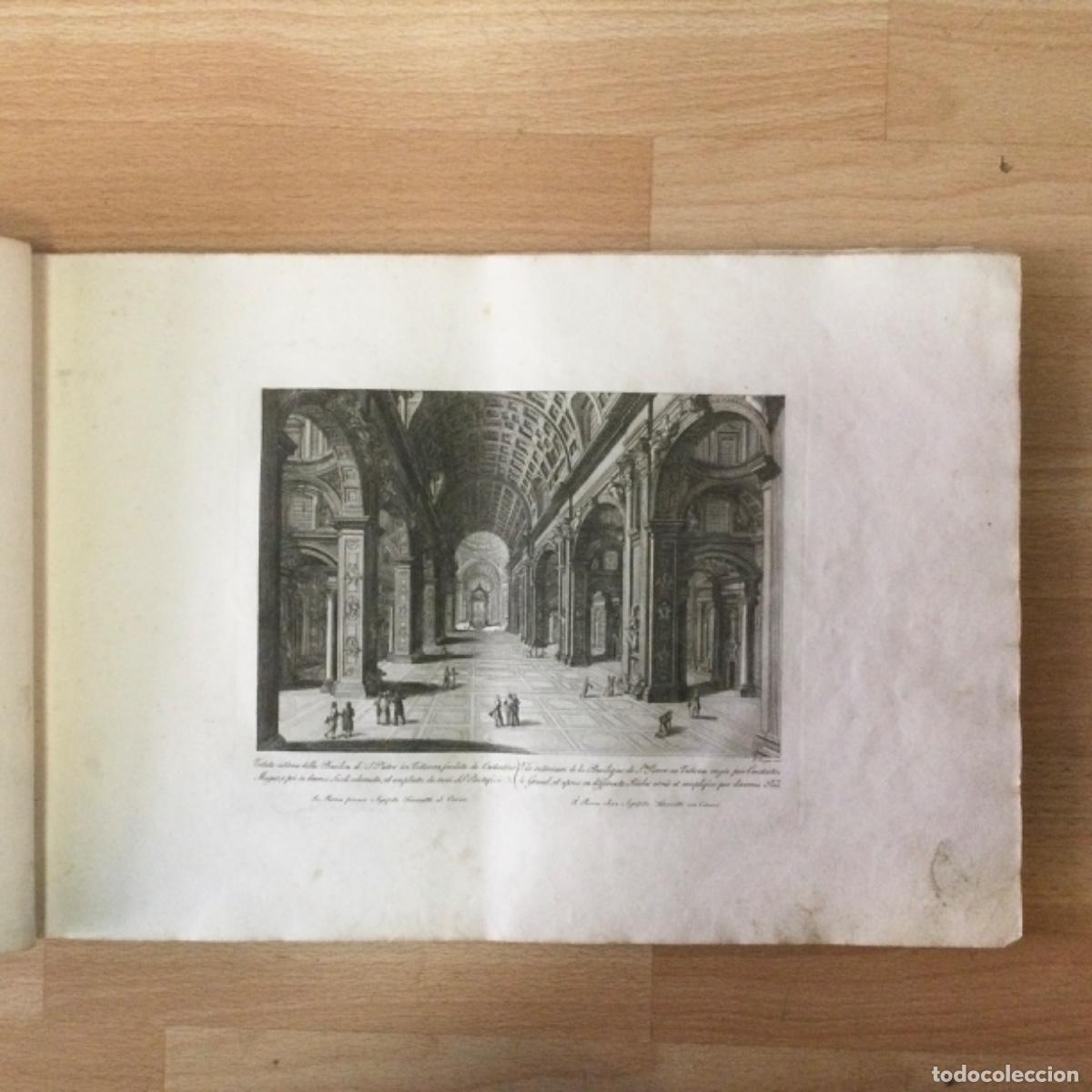 Art: Grabado N*5 ORIGINAL &ldquo; Veduta interna Bas&iacute;lica S. Pietro&rdquo; Ciudad de Roma. Parboni. A&ntilde;o 1837