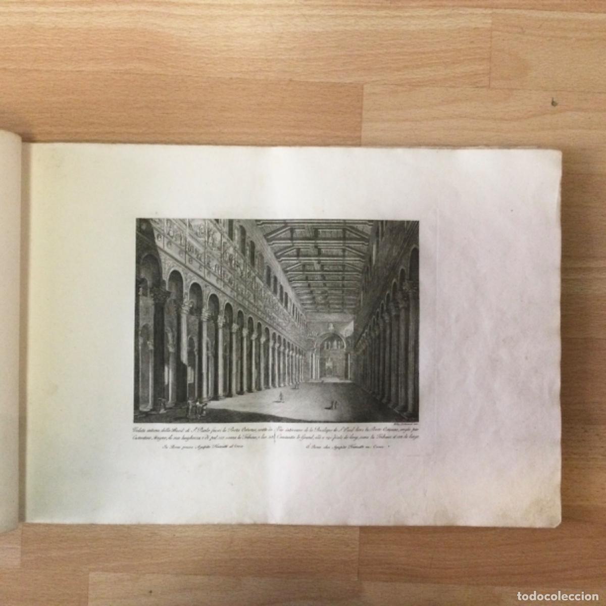 Art: Grabado N* 7 ORIGINAL &ldquo; Veduta interna bas&iacute;lica S. Paolo &ldquo; Ciudad de Roma. Parboni A&ntilde;o 1837