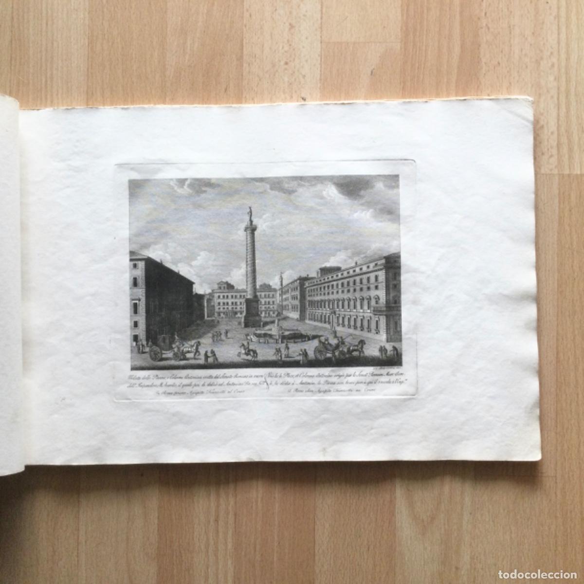 Art: Grabado N*14 ORIGINAL &ldquo;Piazza e Colonna Antonina&rdquo; Ciudad de Roma. Parboni A&ntilde;o 1.837
