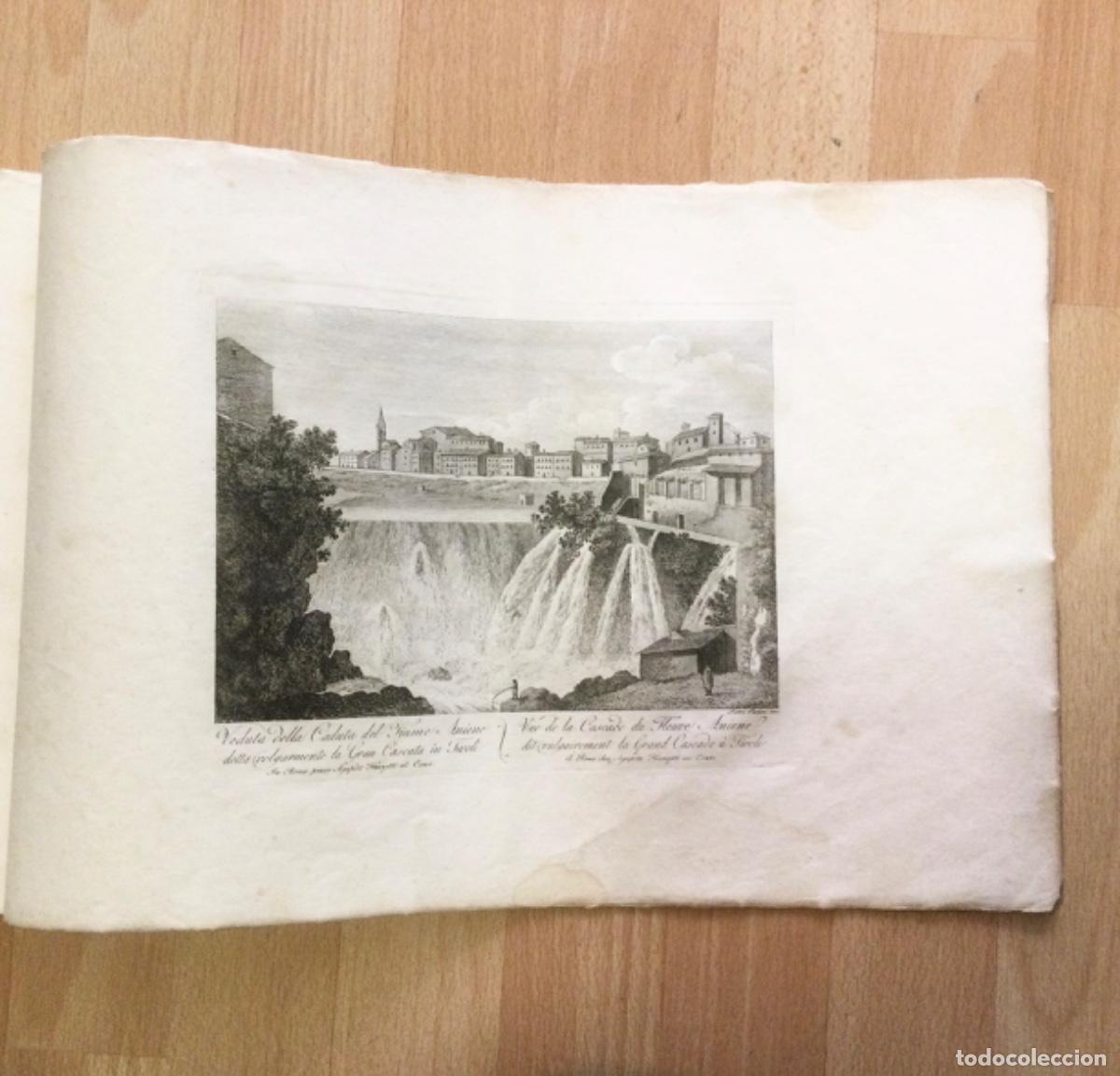 Arte: Grabado N*39. ORIGINAL &ldquo;Veduta della Caduta del fiume Aniene&rdquo; Parboni A&ntilde;o 1.837