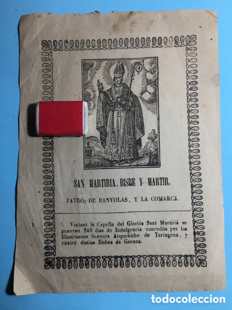 Arte: ANTIC GRABAT BANYOLES SAN MARTIRIA BISBE Y M&Aacute;RTIR PATR&Oacute; DE BANYOLAS, Y LA COMARCA