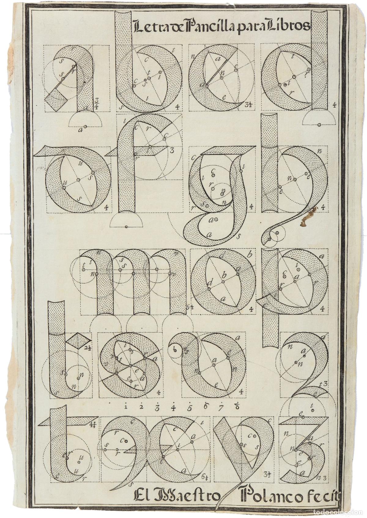 Arte: Letra de Pancilla para Libros - Aznar de Polanco, Juan Claudio (1663-1736) - Foto 1