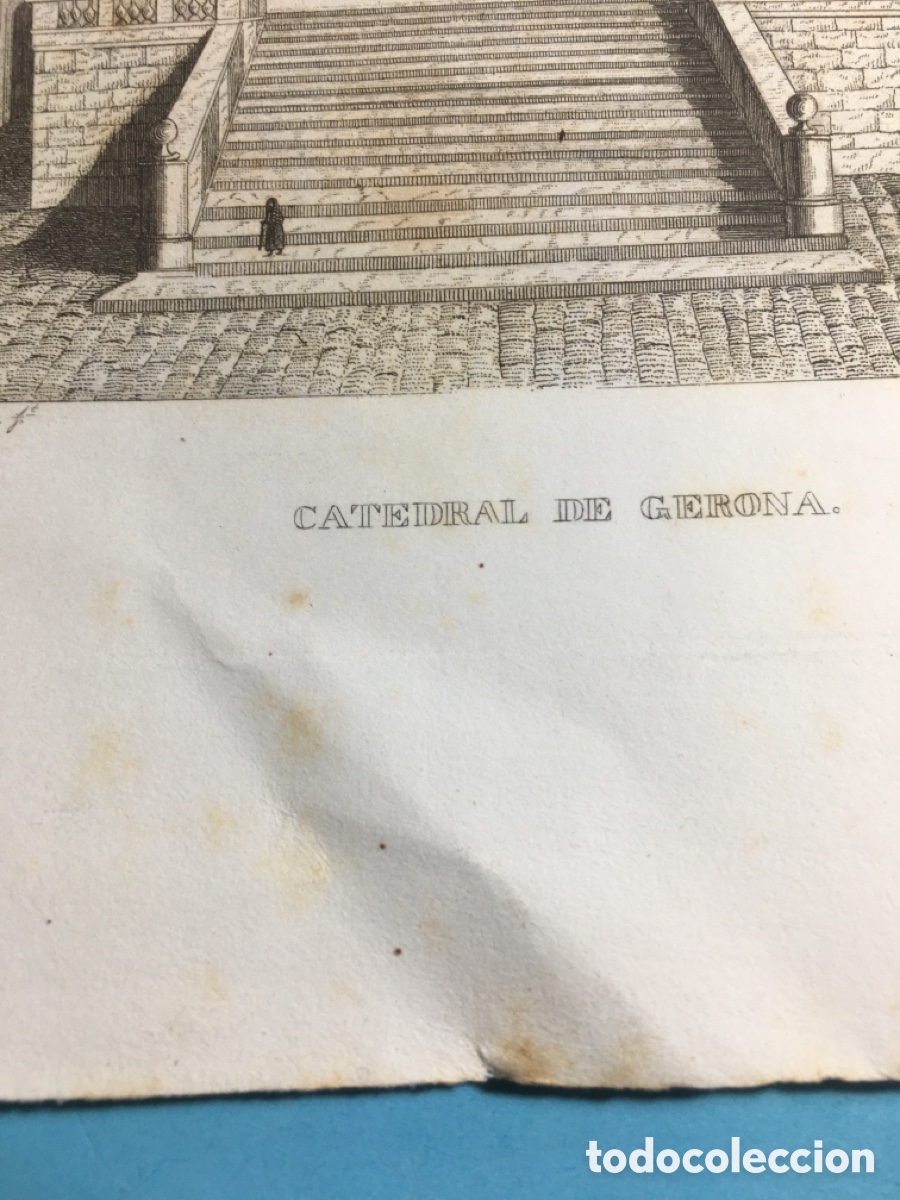 Arte: XIX GRABADO A. ROCA CATEDRAL DE GIRONA - Foto 2