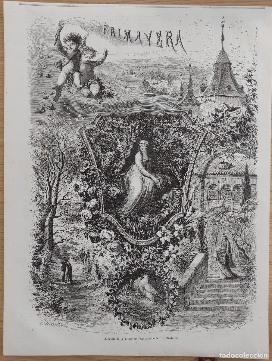 Arte: GRABADO. COMPOSICIONES. ALEGORIA A LA PRIMAVERA - Foto 1