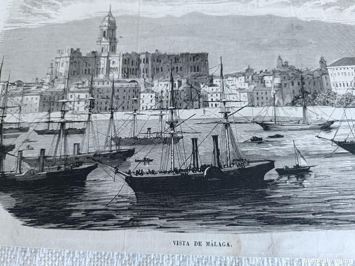 Arte: Grabado Vista de M&aacute;laga - Foto 2