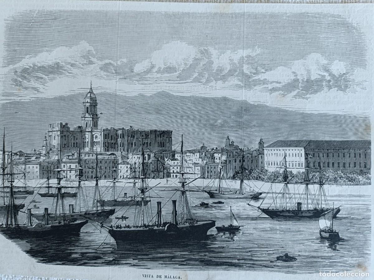 Arte: Grabado Vista de M&aacute;laga - Foto 3
