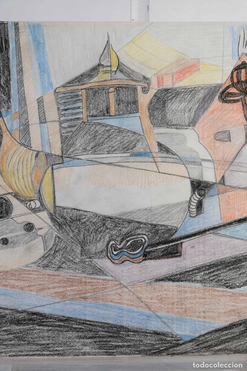 Arte: Dibujo a ceras estilo cubista Bodeg&oacute;n objetos - Foto 4