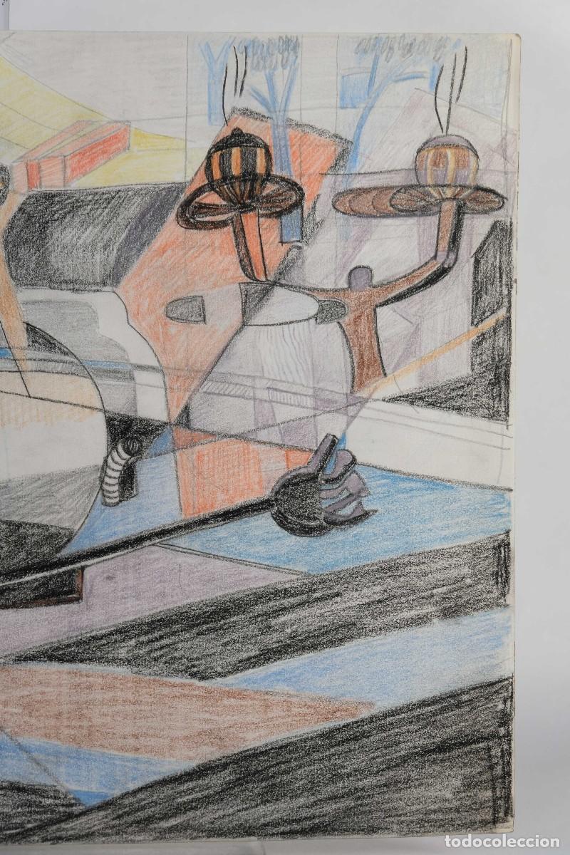 Arte: Dibujo a ceras estilo cubista Bodeg&oacute;n objetos - Foto 6