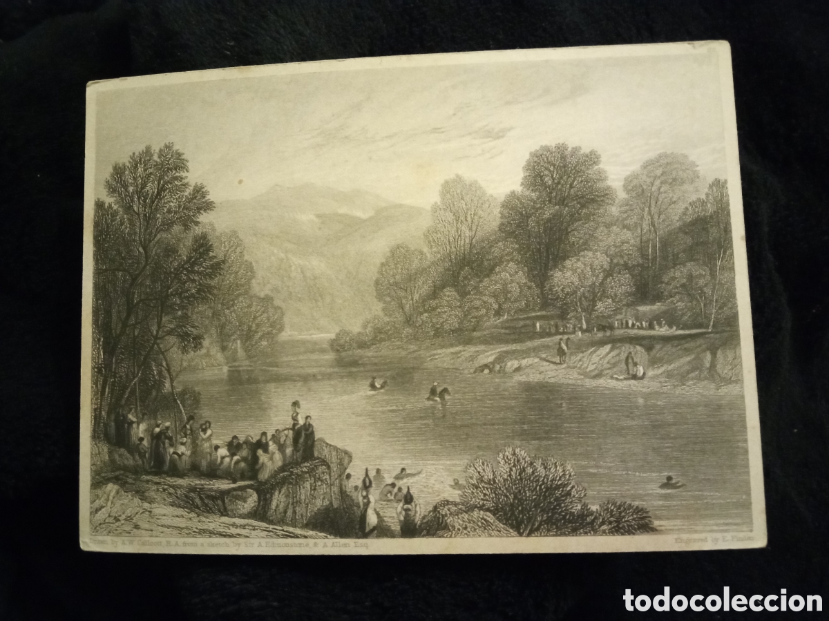 Arte: Antiguo grabado de E.Finden, mide14,5x10,6cm