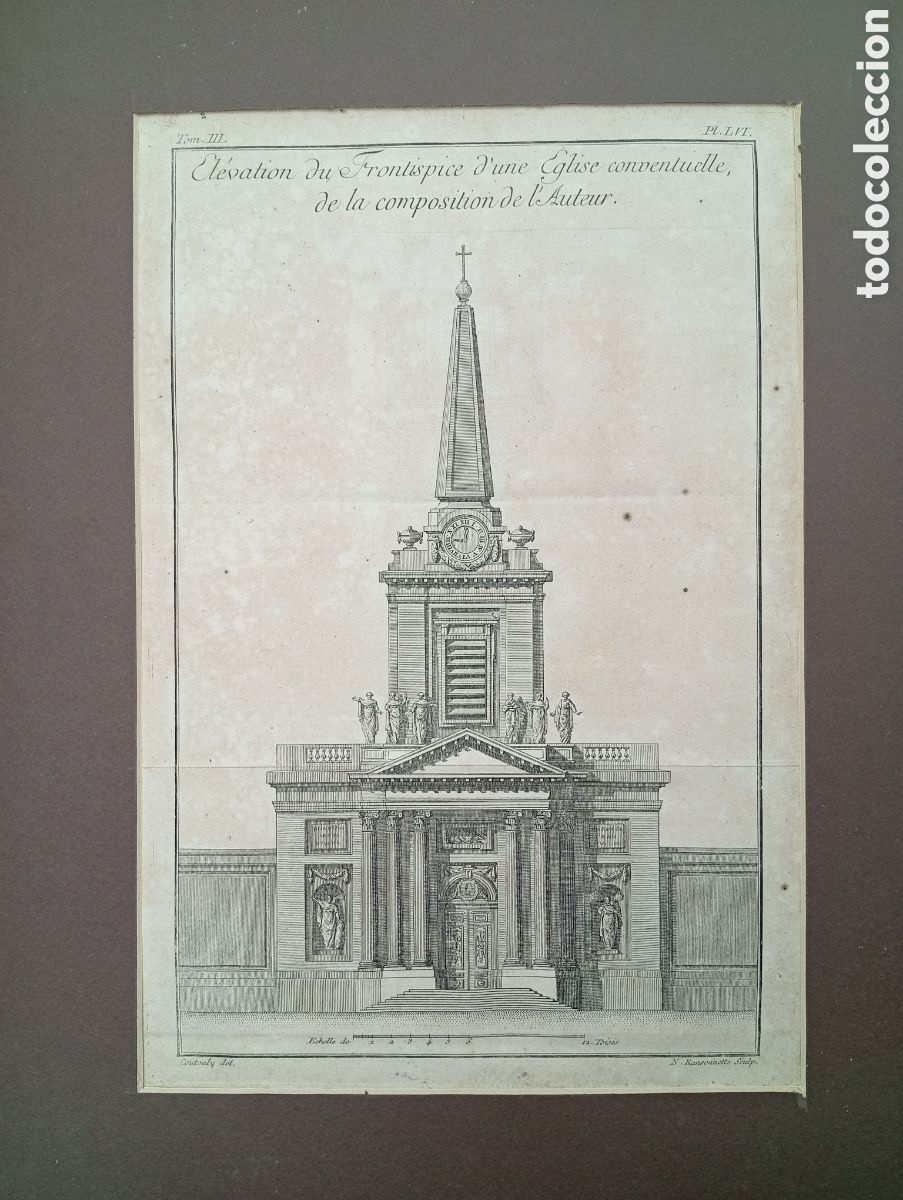 Arte: Grabado franc&eacute;s de arquitectura XVIII - Foto 2