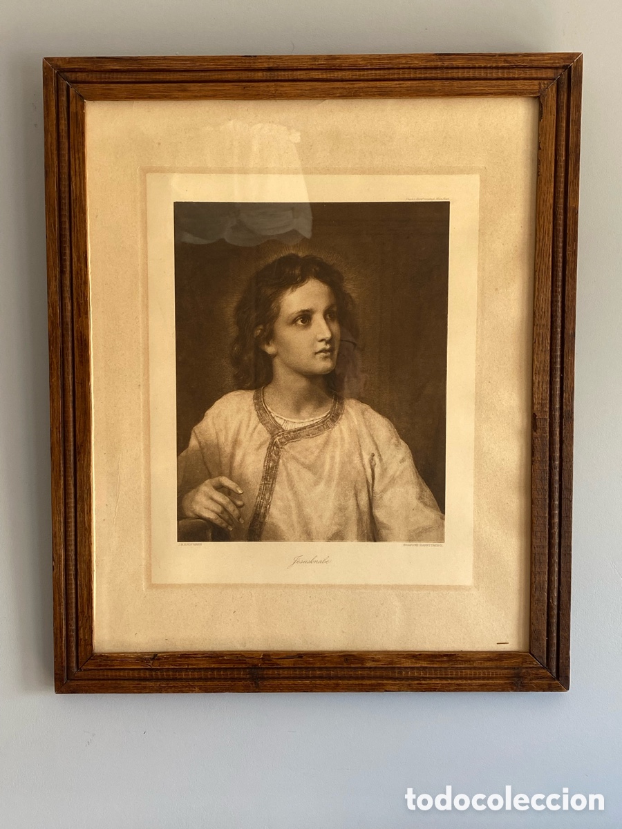 Arte: Grabado con marco de madera antiguo - Foto 2