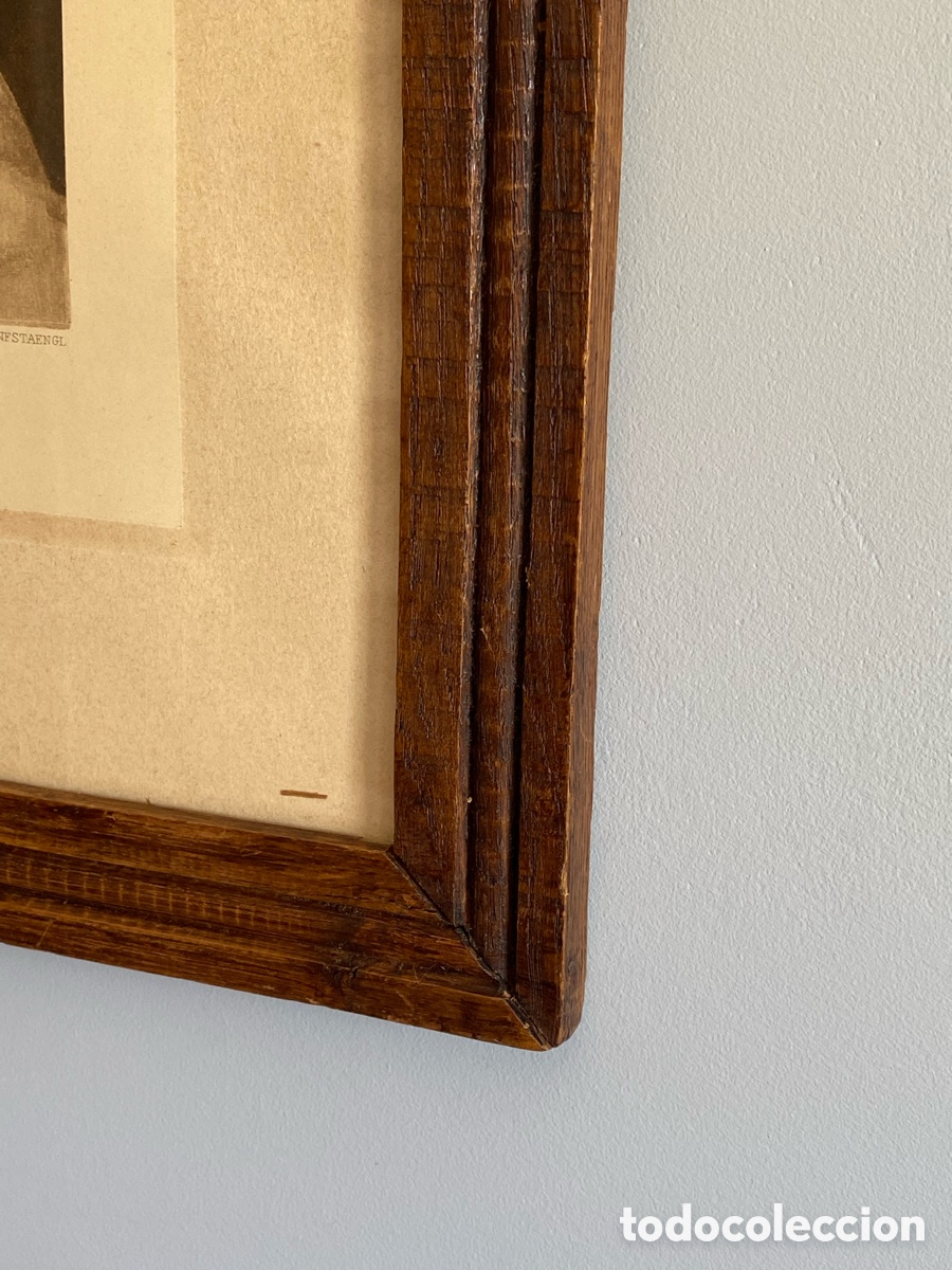 Arte: Grabado con marco de madera antiguo - Foto 6