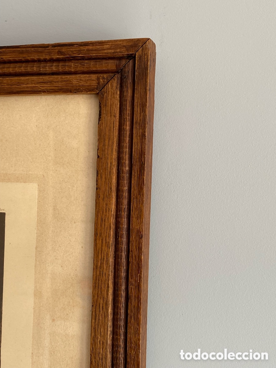 Arte: Grabado con marco de madera antiguo - Foto 7