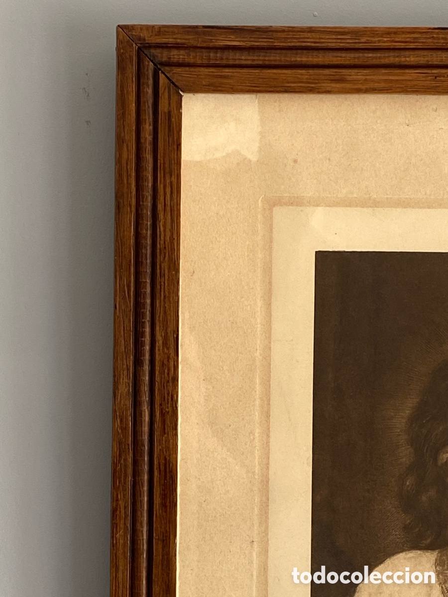 Arte: Grabado con marco de madera antiguo - Foto 8