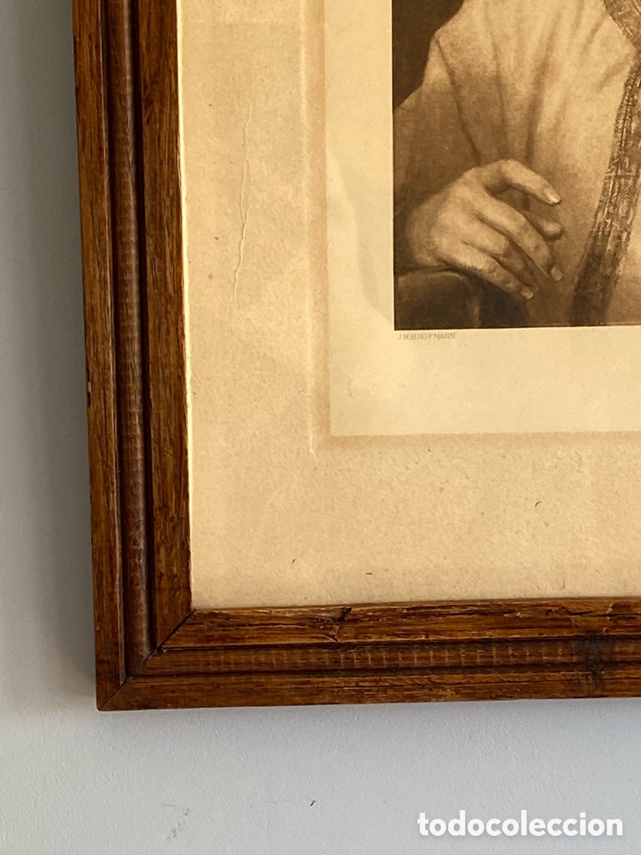 Arte: Grabado con marco de madera antiguo - Foto 9