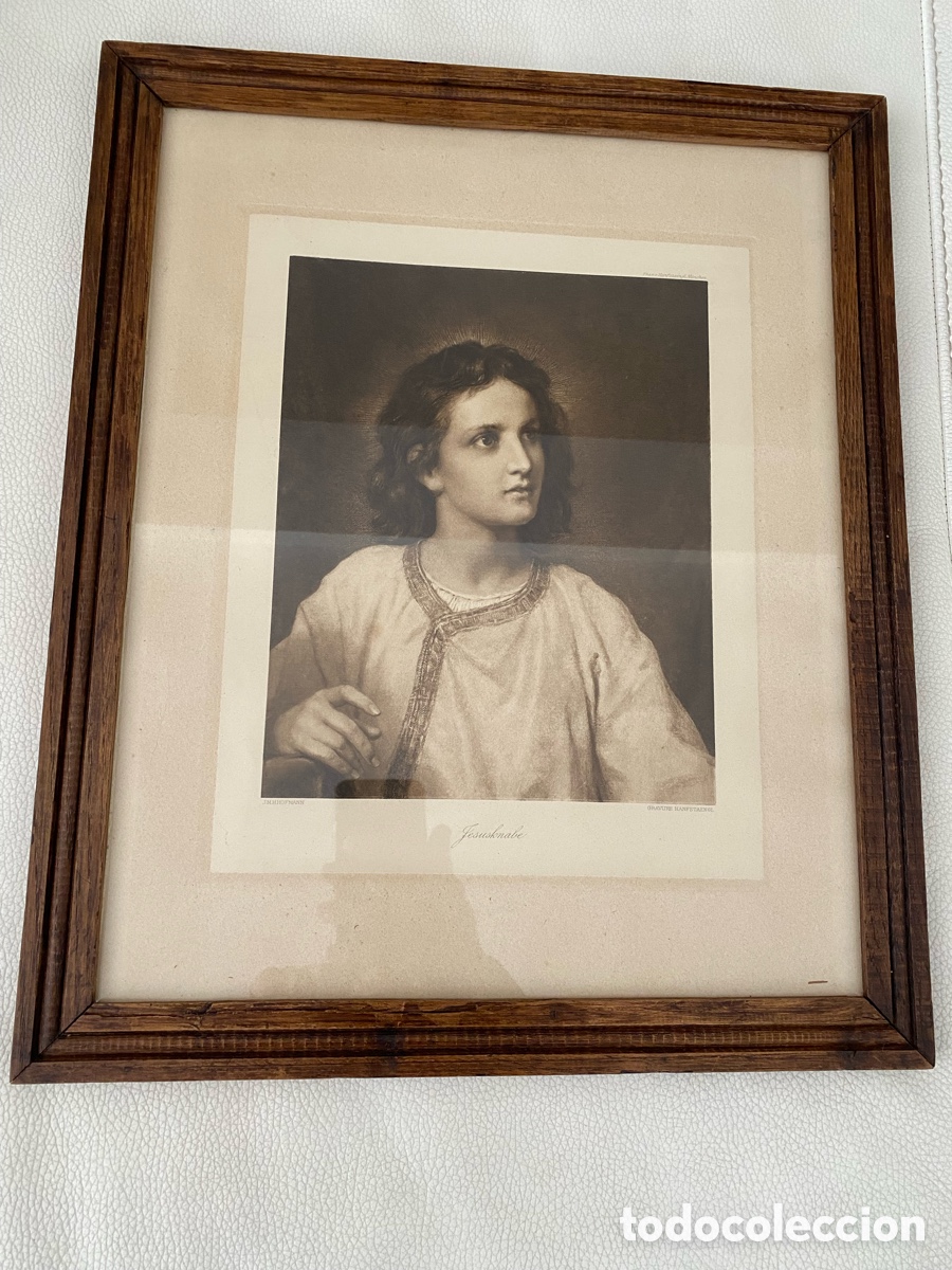 Arte: Grabado con marco de madera antiguo - Foto 13