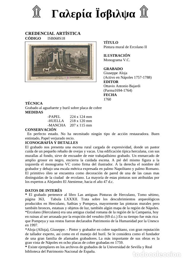 Arte: Pintura mural de Ercolano. 1760 - Foto 4