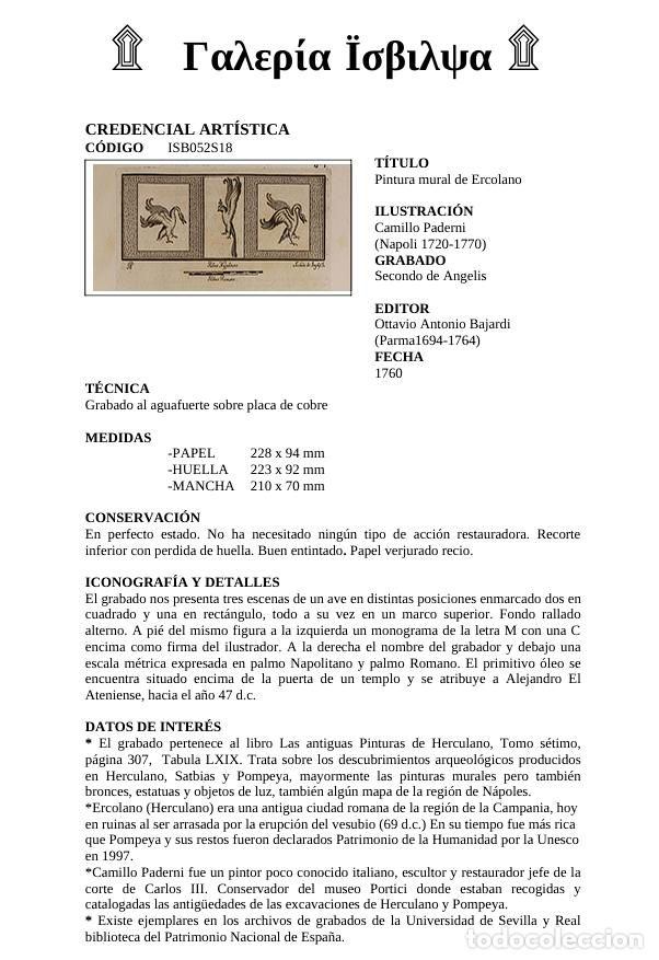 Arte: Pintura mural de Ercolano II. 1760 - Foto 2