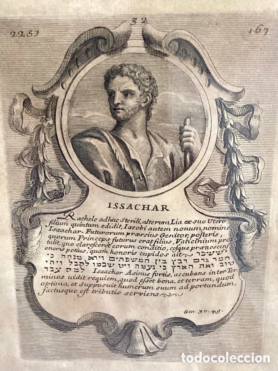 Arte: Grabado original de Reyes y Profetas Antiguo Testamento - Foto 2