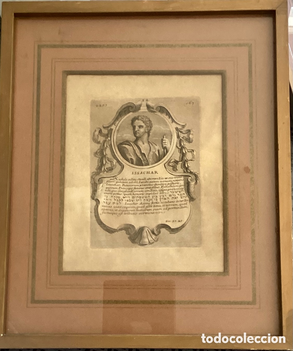 Arte: Grabado original de Reyes y Profetas Antiguo Testamento - Foto 1