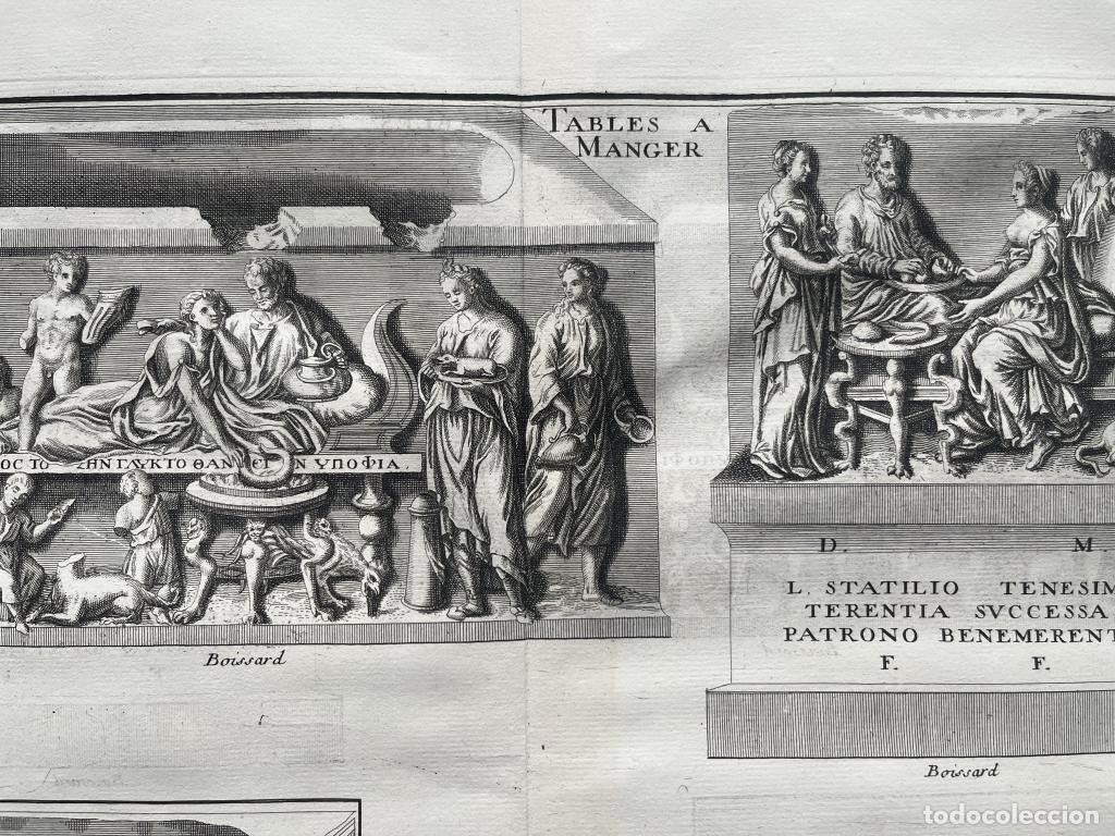 Arte: TIPOS DE MESAS DE COMER DE &Eacute;POCA ROMANA, 1719. MONTFAUCON - Foto 3