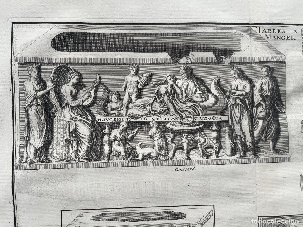 Arte: TIPOS DE MESAS DE COMER DE &Eacute;POCA ROMANA, 1719. MONTFAUCON - Foto 4