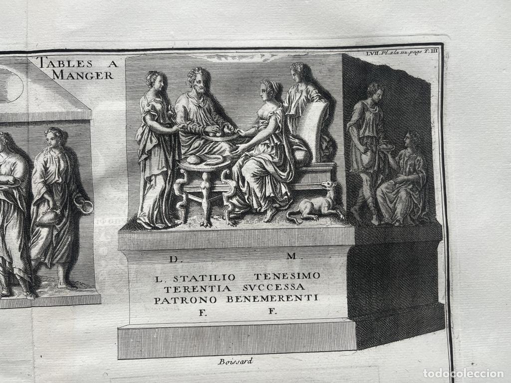 Arte: TIPOS DE MESAS DE COMER DE &Eacute;POCA ROMANA, 1719. MONTFAUCON - Foto 5