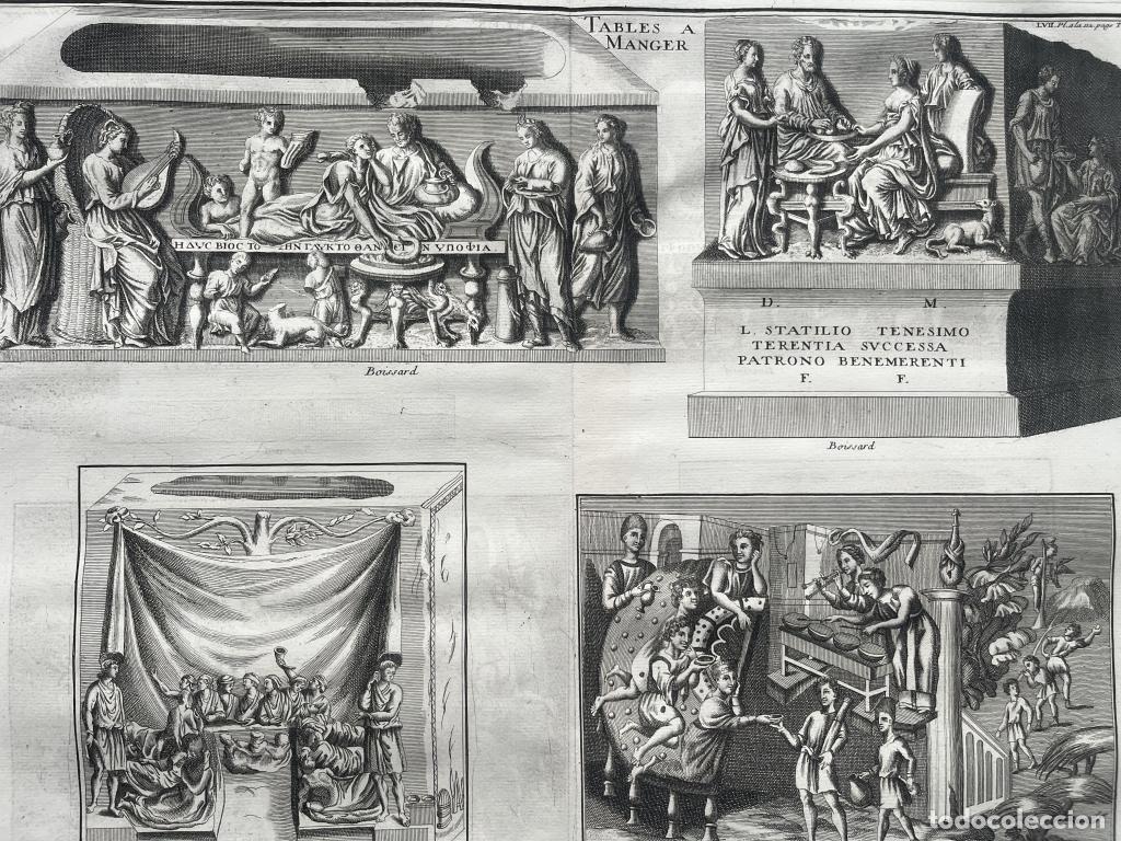 Arte: TIPOS DE MESAS DE COMER DE &Eacute;POCA ROMANA, 1719. MONTFAUCON - Foto 8