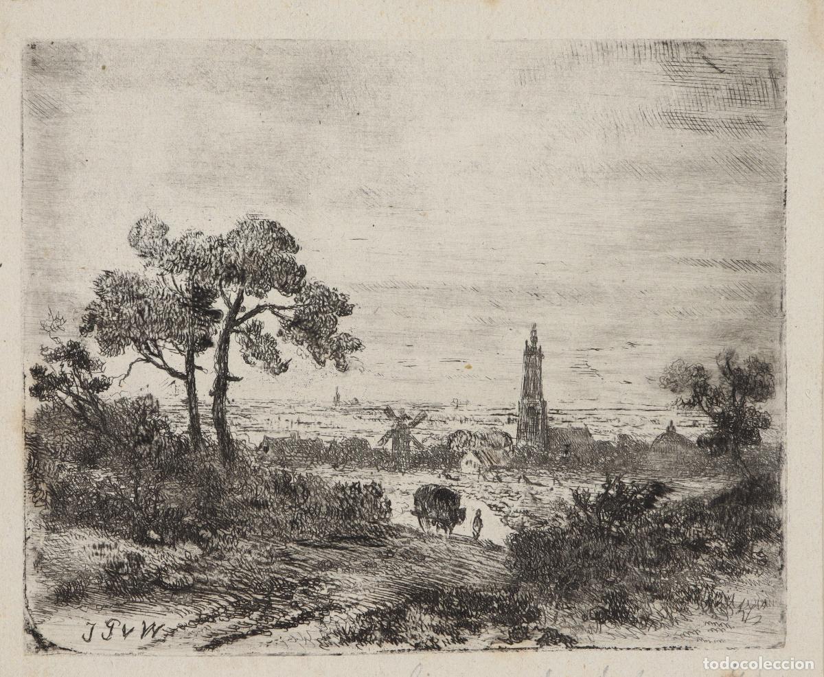 Arte: Paisaje con molino e iglesia - Foto 1