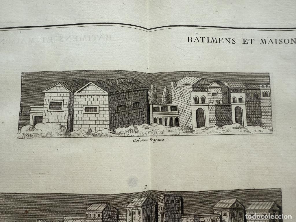 Arte: CASAS Y EDIFICIOS ROMANOS Y GERMANOS,1757. MONTFAUCON - Foto 3