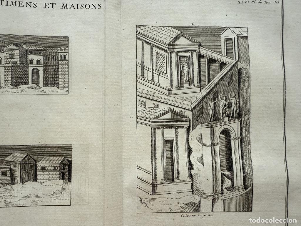 Arte: CASAS Y EDIFICIOS ROMANOS Y GERMANOS,1757. MONTFAUCON - Foto 5